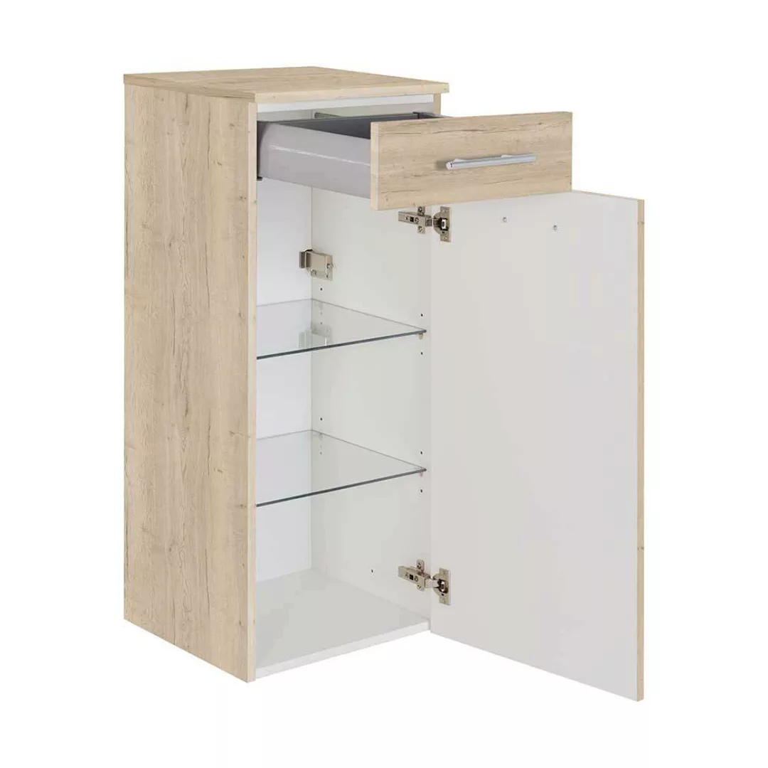 Unterschrank Bad Wandmontage in Eiche Bianco Soft Close günstig online kaufen