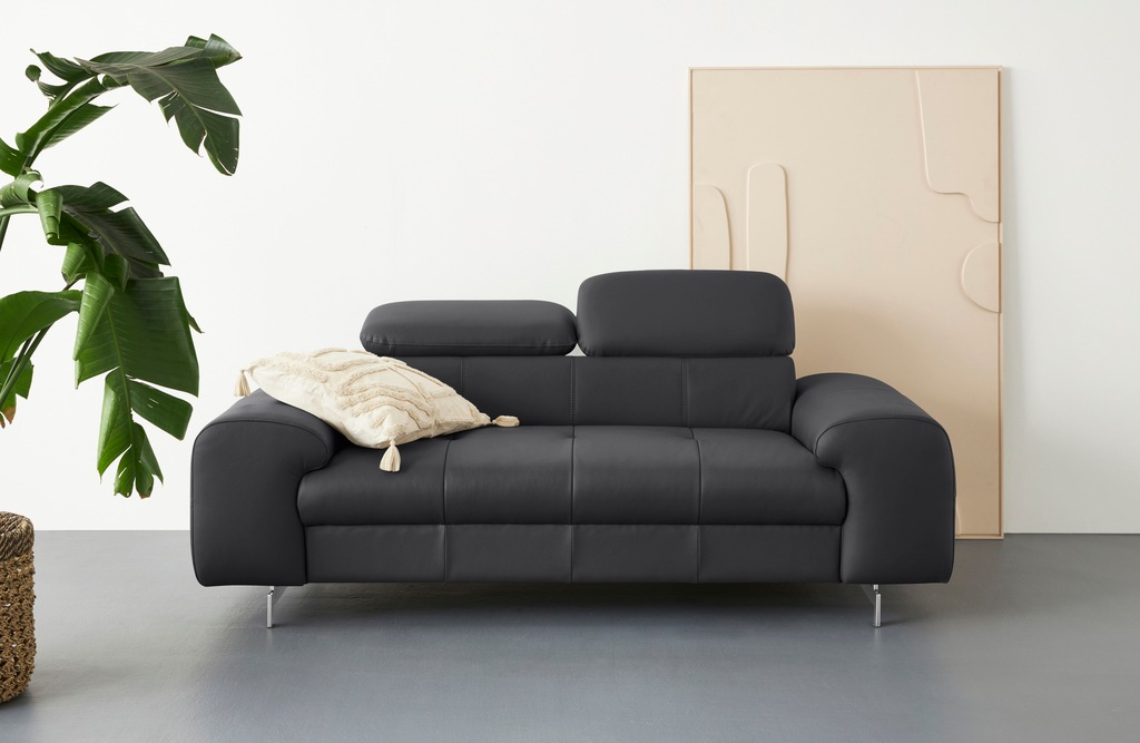 COTTA 2-Sitzer "Chef", Big-Sofa mit Kopfteilverstellung, edle Metallkufen günstig online kaufen