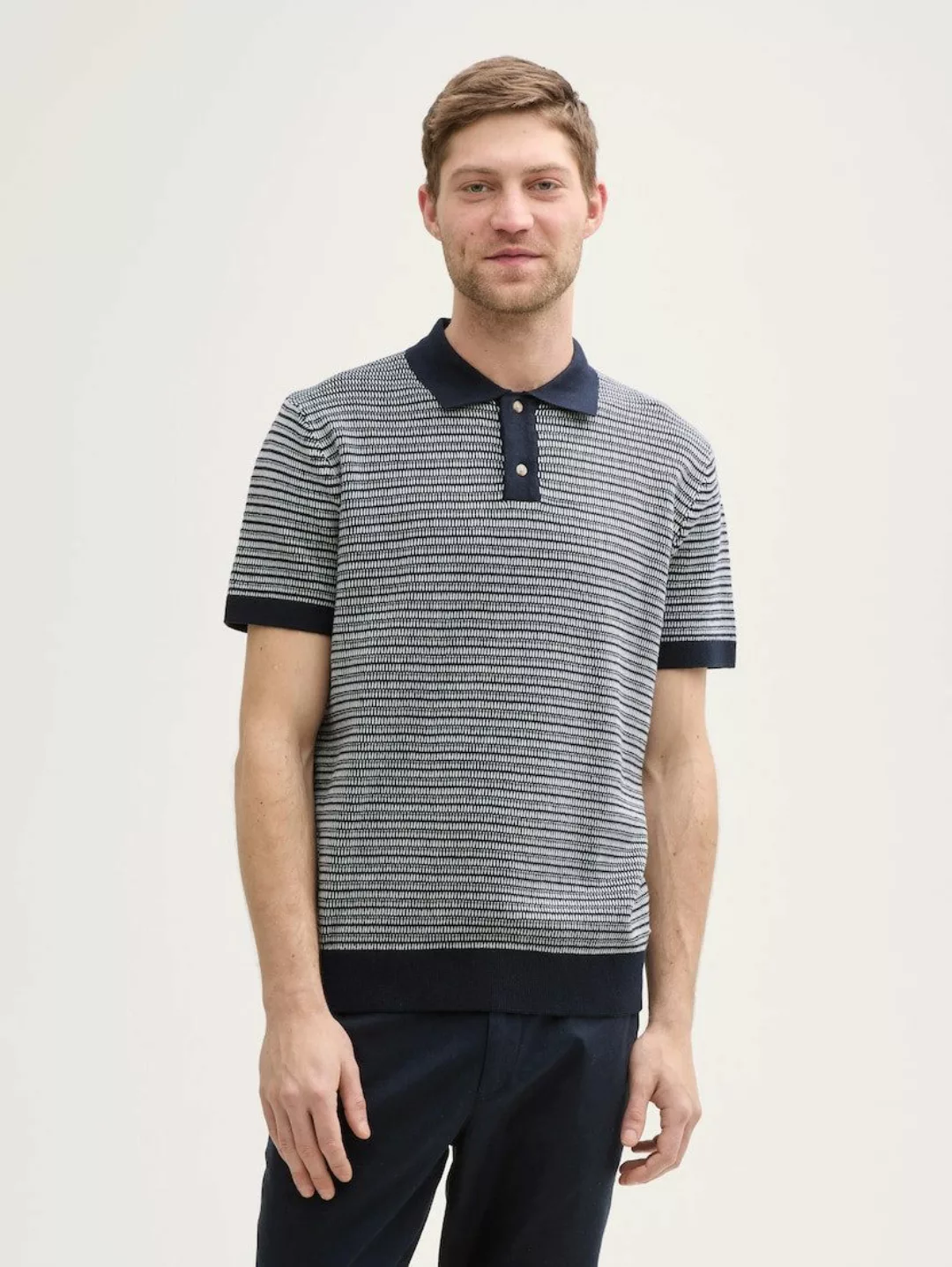 TOM TAILOR Kurzarmpullover mit Strick-Muster und günstig online kaufen