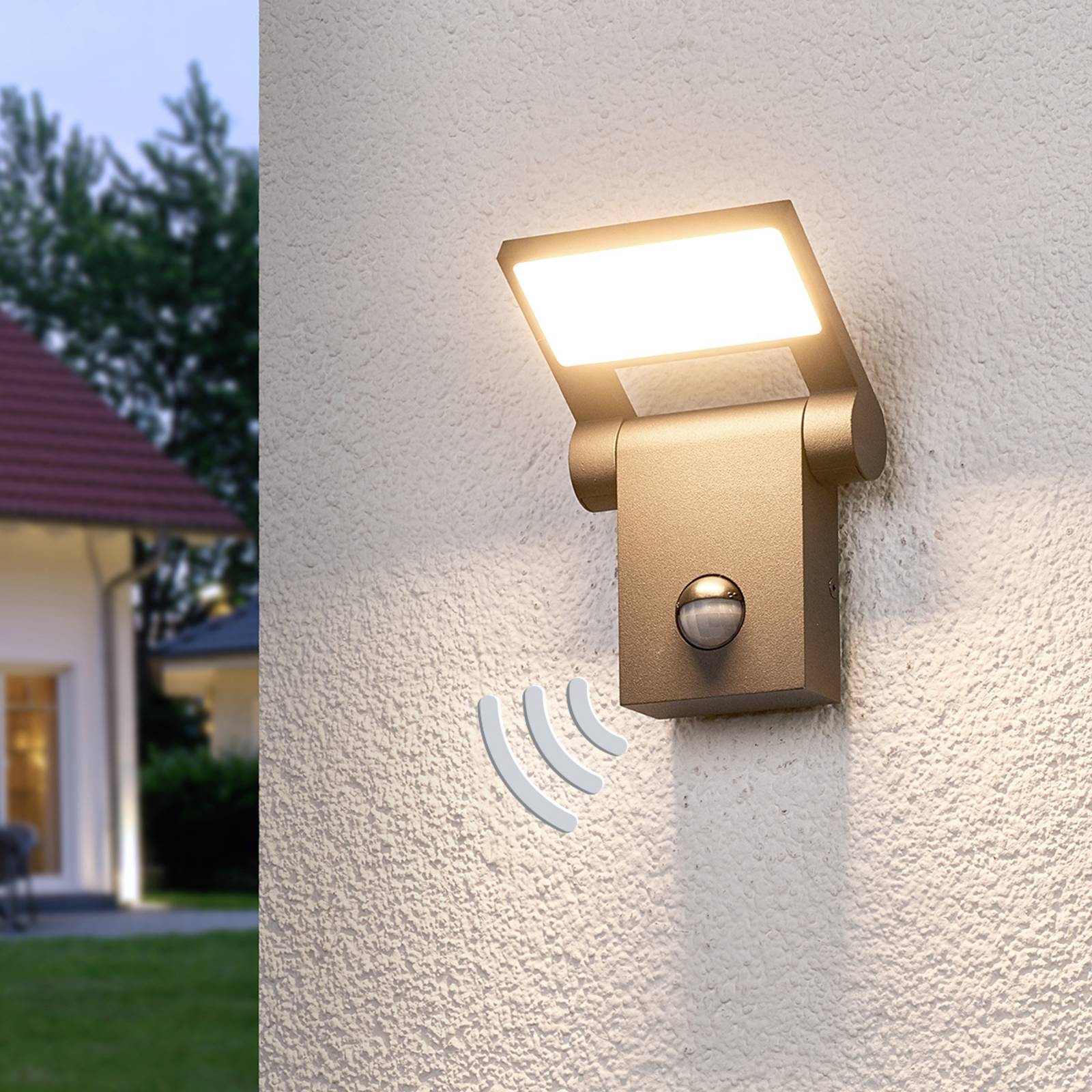 LED-Außenwandleuchte Marius mit Sensor günstig online kaufen