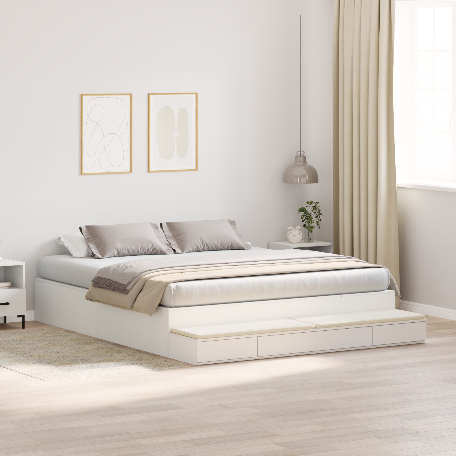vidaXL Bett Stauraum Bettgestell Weiß 180x200 günstig online kaufen