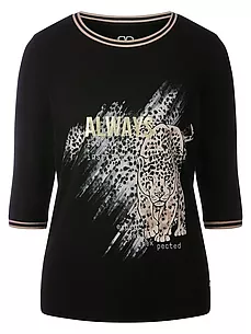 Leicht tailliertes Rundhals-Shirt BASLER schwarz günstig online kaufen