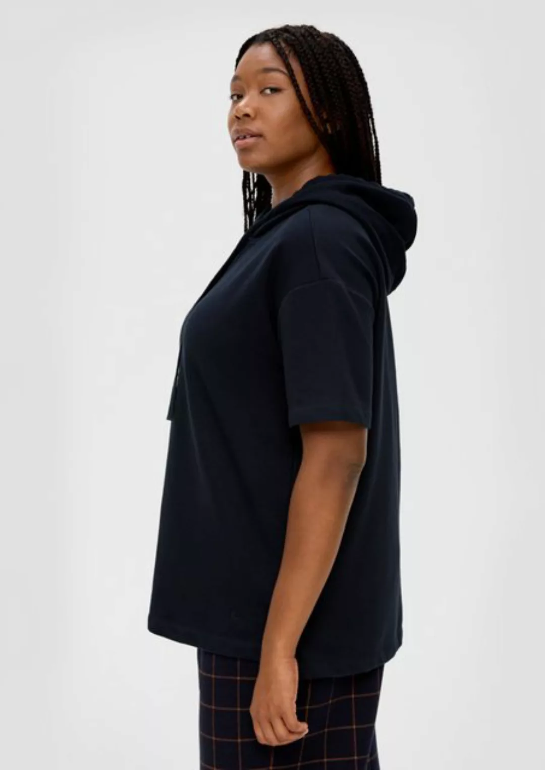 TRIANGLE Sweatshirt Kapuzensweatshirt mit kurzen Ärmeln Logo günstig online kaufen