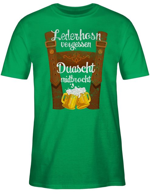 Shirtracer T-Shirt Lederhosn vergessen Duascht midbrocht Mode für Oktoberfe günstig online kaufen