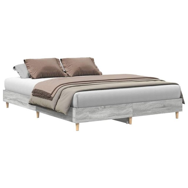 vidaXL Bett Bettgestell ohne Matratze Grau Sonoma 140x200 cm Holzwerkstoff günstig online kaufen