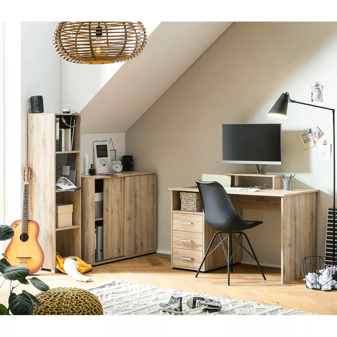 Büromöbel Set 4-teilig NEVERS-80 in Eiche günstig online kaufen