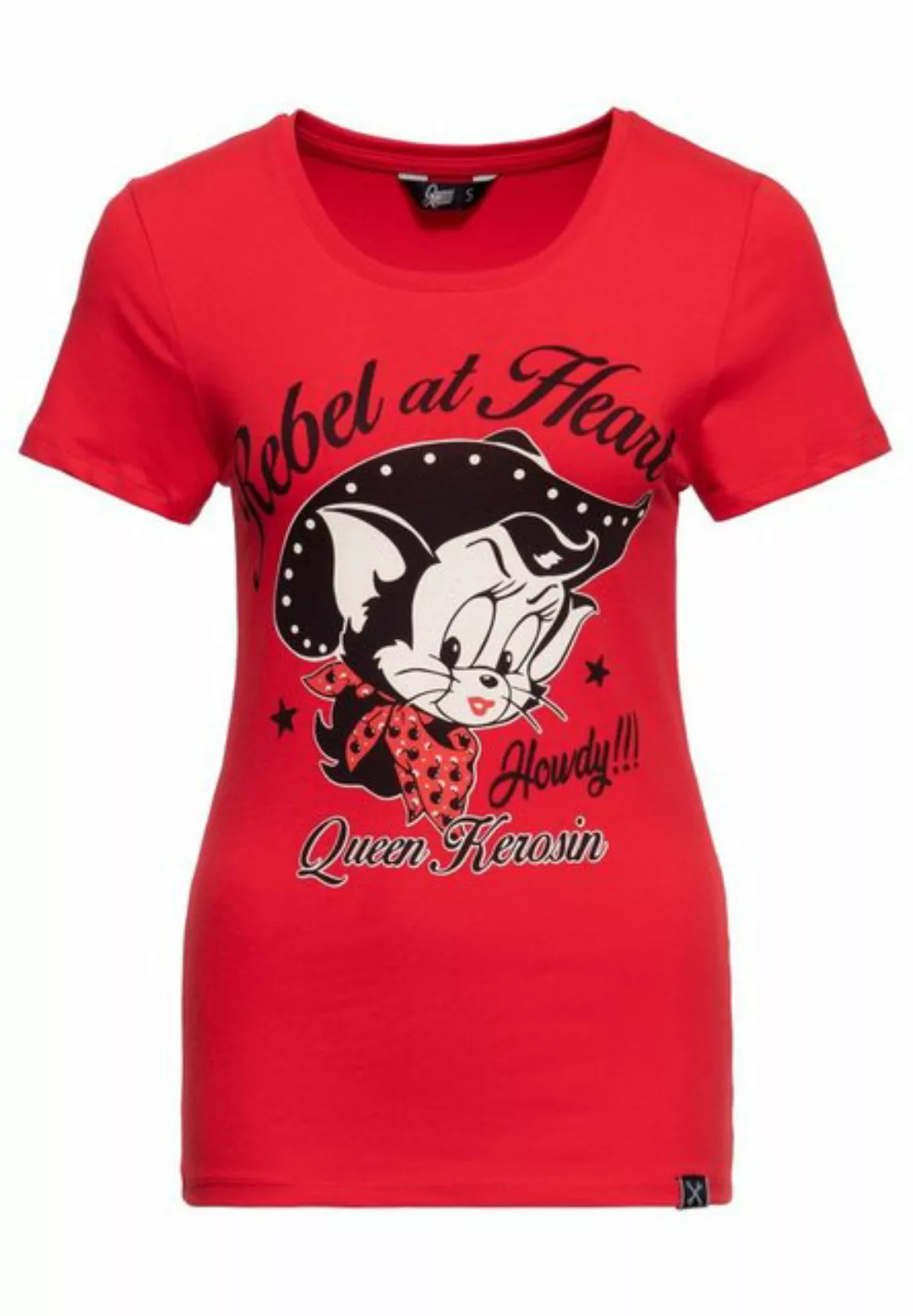 QueenKerosin Print-Shirt Howdy (1-tlg) mit vintage Frontprint günstig online kaufen