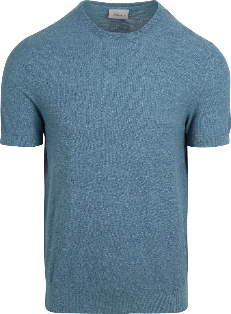 Suitable Piqué T-shirt Leinen Blau - Größe XXL günstig online kaufen