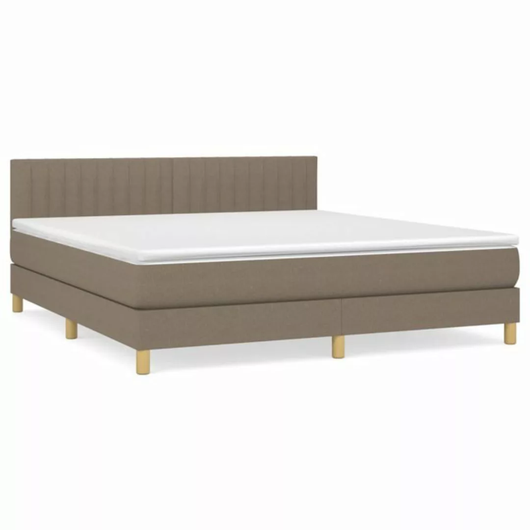 vidaXL Boxspringbett Boxspringbett mit Matratze Taupe 160x200 cm Stoff Bett günstig online kaufen