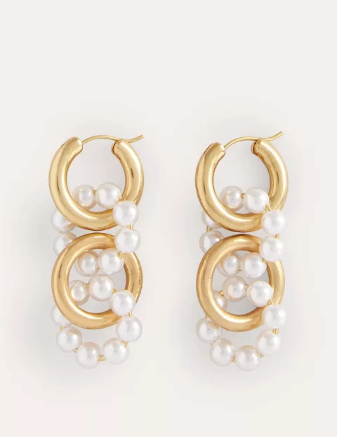 Gliederohrringe mit Perlen Damen Boden, Perlfarben günstig online kaufen