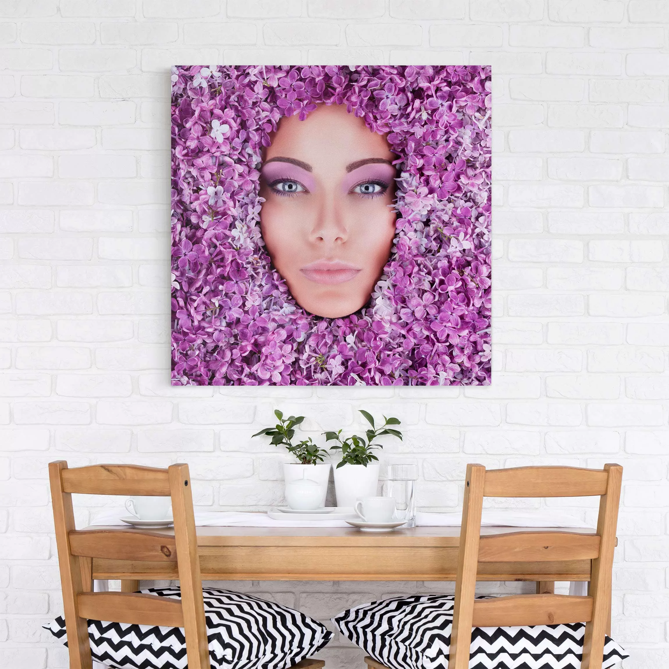 Leinwandbild Portrait - Quadrat Violett günstig online kaufen