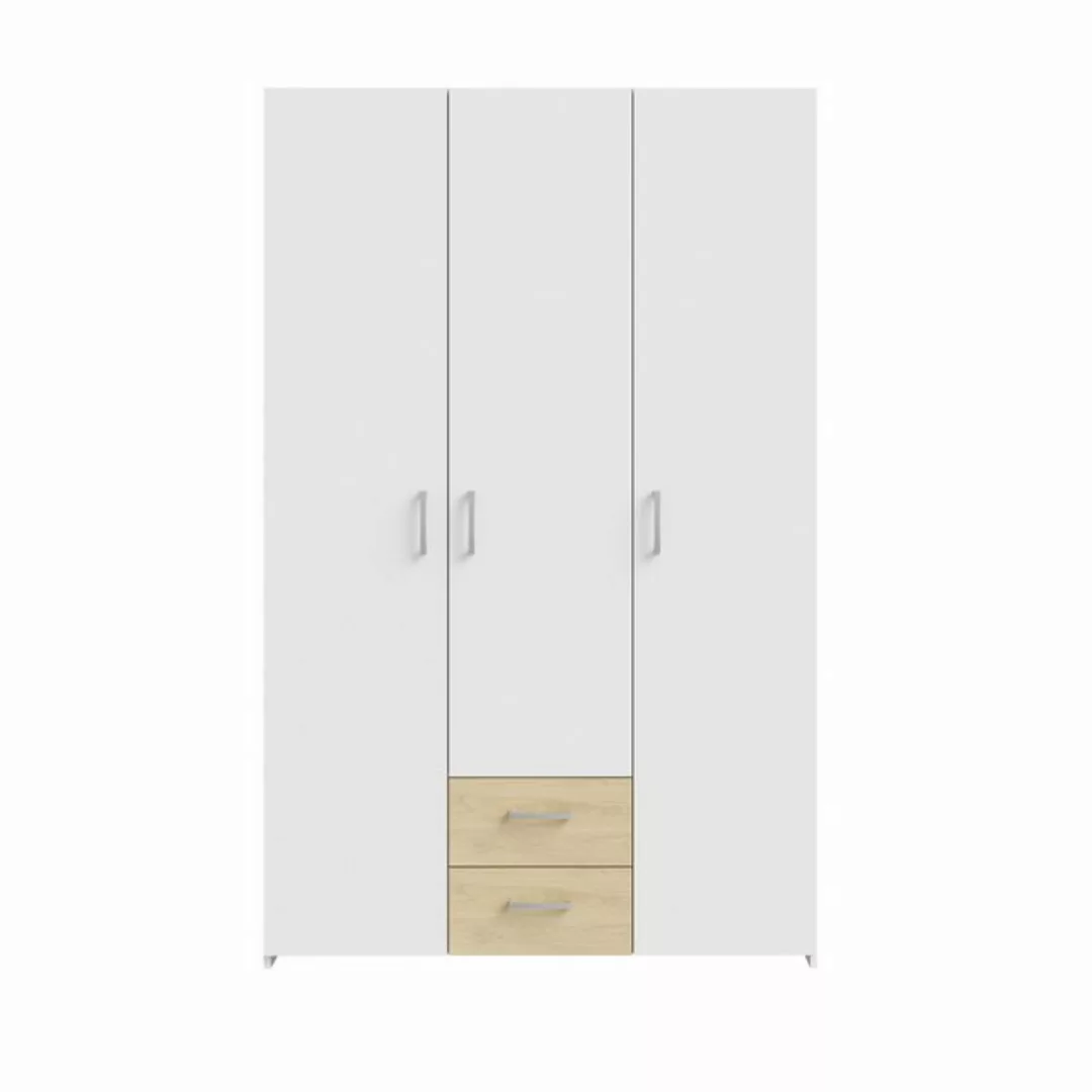 freiraum Drehtürenschrank ECONOBOX in Weiss / Puccini Eiche - 119,4x190,5x5 günstig online kaufen