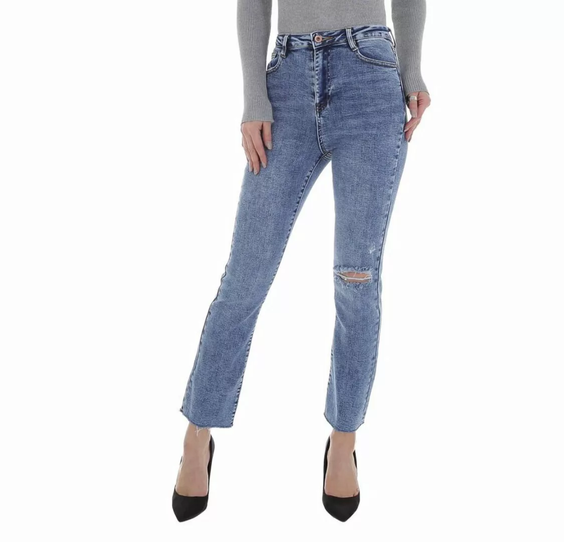 Ital-Design Bootcut-Jeans Damen Freizeit Destroyed-Look Stretch Bootcut Jea günstig online kaufen