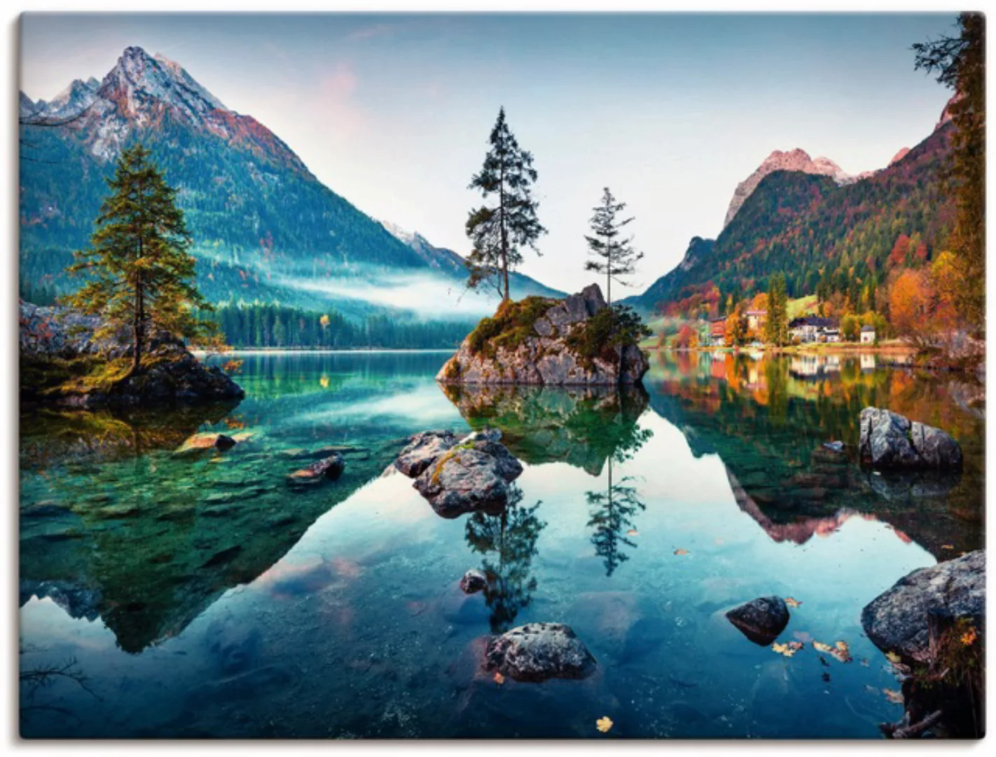 Artland Wandbild »Herbstszene des Hintersee vor Alpen«, Seebilder, (1 St.), günstig online kaufen