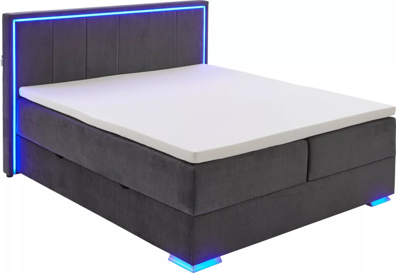 meise.möbel Boxspringbett "Colorado II", inkl. LED-Beleuchtung & Topper günstig online kaufen