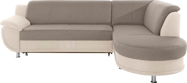 TRENDMANUFAKTUR Ecksofa "Rondo 3, zeitlos und bequem, Materialmix, breite A günstig online kaufen