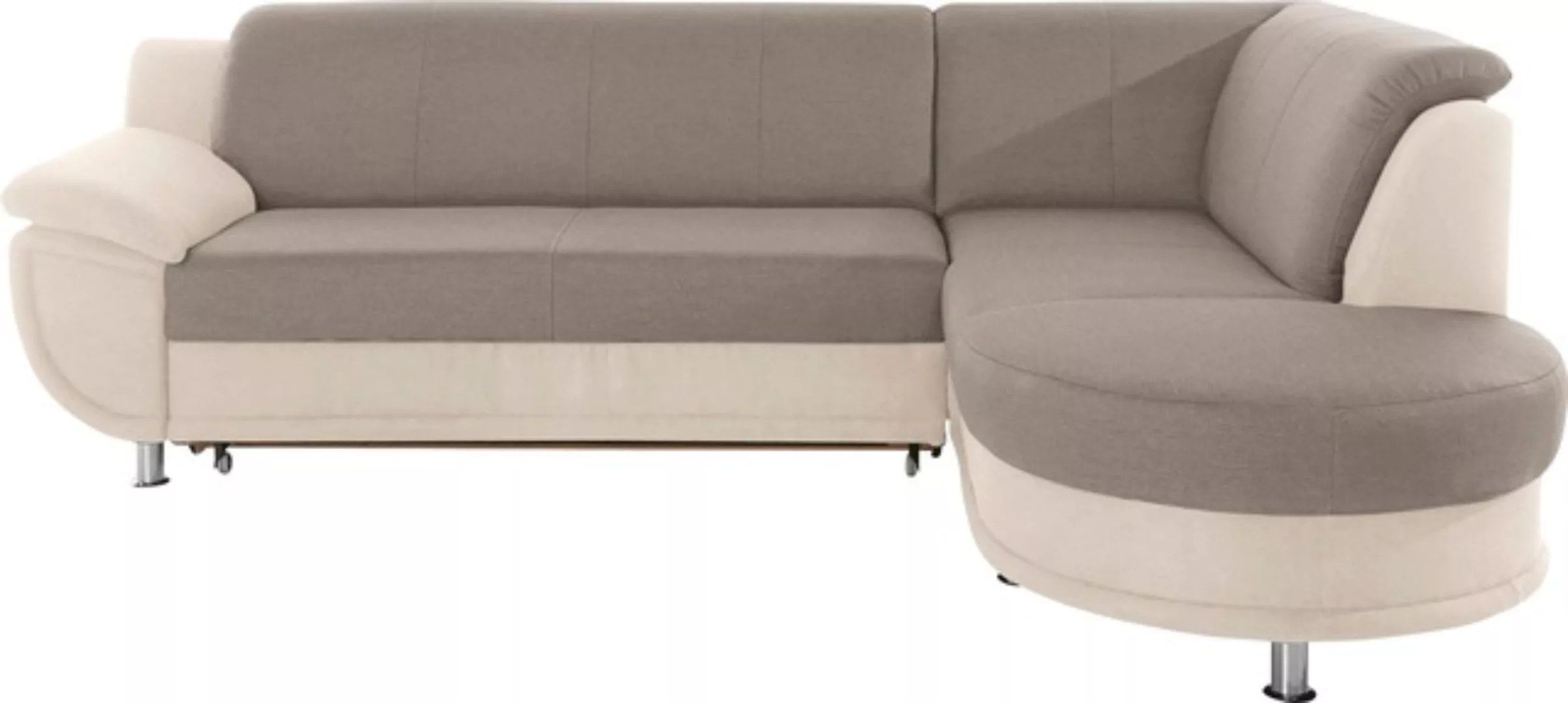 TRENDMANUFAKTUR Ecksofa »Rondo 3, zeitlos und bequem, Materialmix, breite A günstig online kaufen