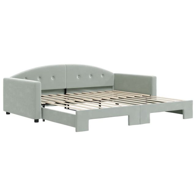 furnicato Bett Tagesbett Ausziehbar Hellgrau 100x200 cm Samt (1-tlg) günstig online kaufen