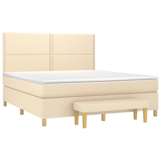 vidaXL Boxspringbett Boxspringbett mit Matratze Creme 160x200 cm Stoff Bett günstig online kaufen