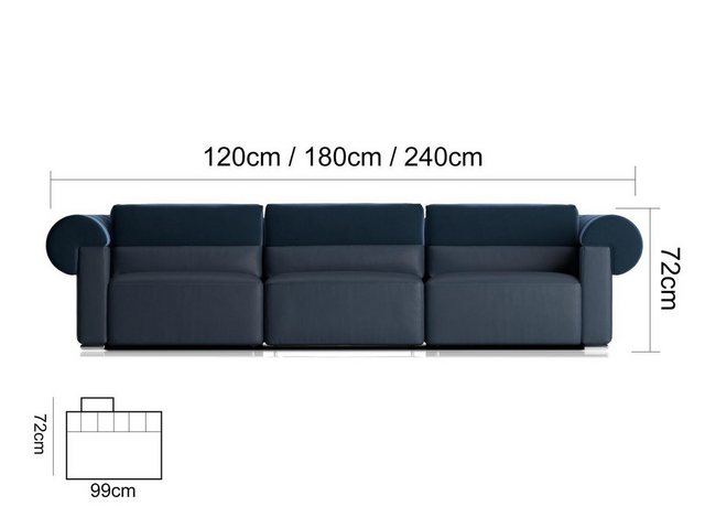 Xlmoebel Sofa Großes Sofa mit 4 Sitzplätzen in Lederoptik, Hergestellt in E günstig online kaufen