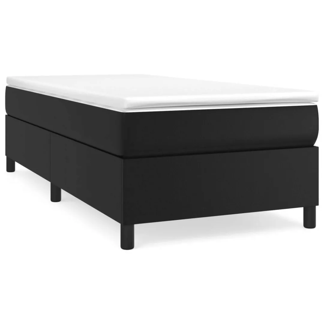 Vidaxl Boxspringbett Mit Matratze Schwarz 90x200 Cm Kunstleder günstig online kaufen