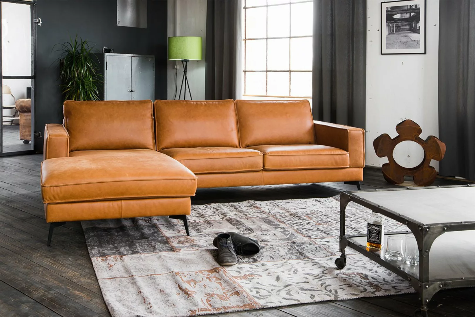 KAWOLA Ecksofa BLOOM, Couch L-Form rechts oder links Leder verschiedene Far günstig online kaufen