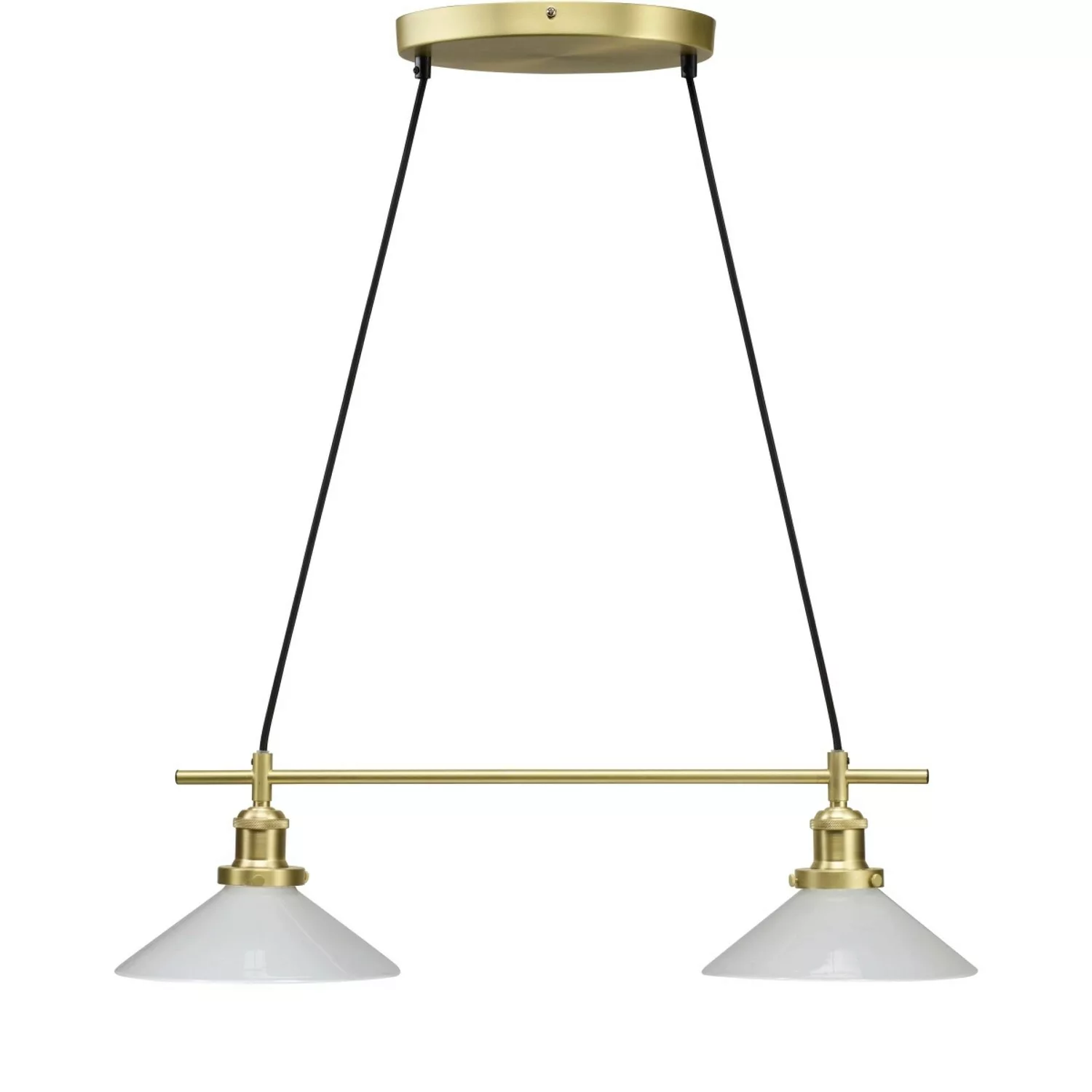 PR Home August schlichte Esstisch Pendelleuchte opal Gold 2x E27 72x24,5x15 günstig online kaufen