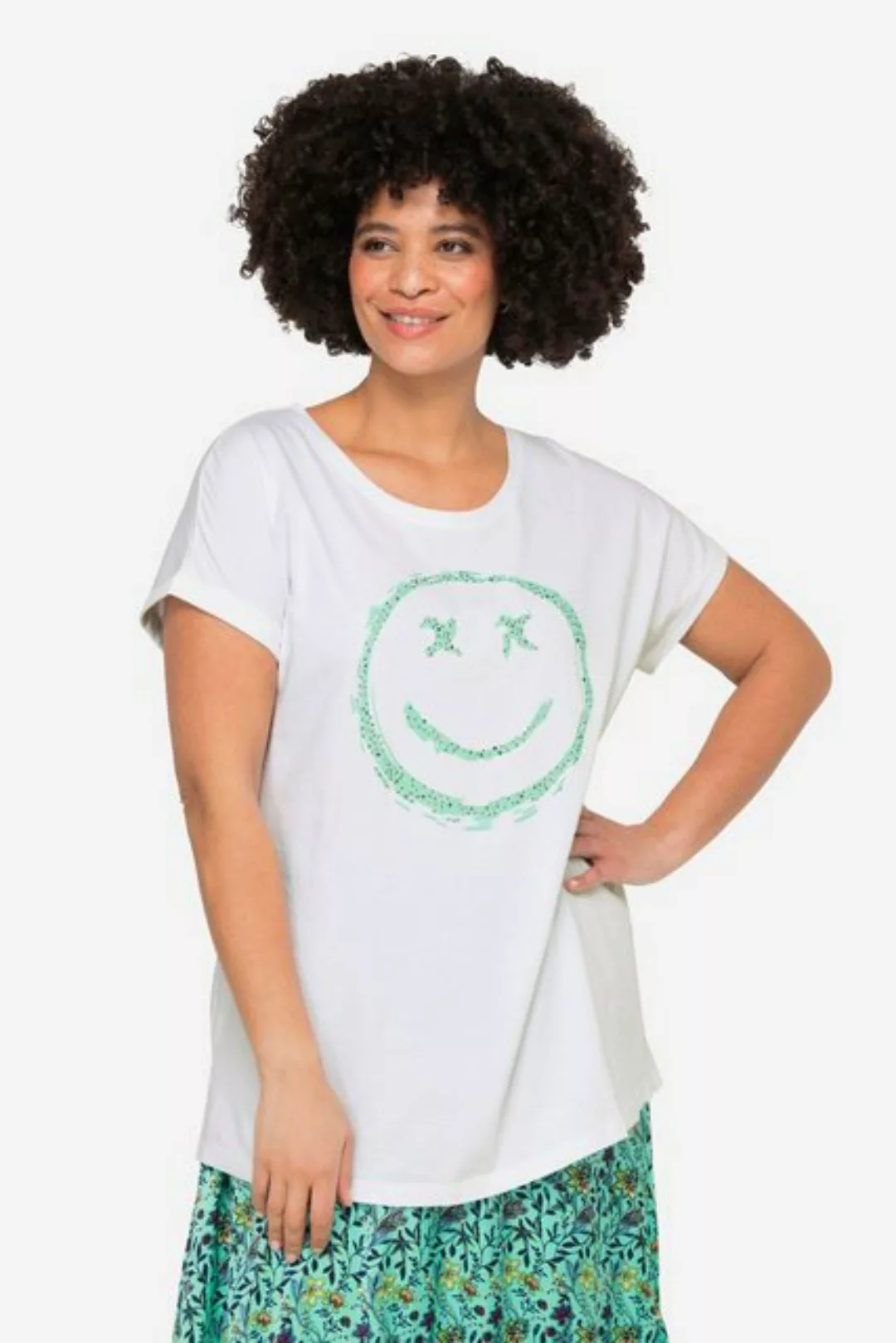 Angel of Style Rundhalsshirt T-Shirt oversized Smiley Rundhals günstig online kaufen