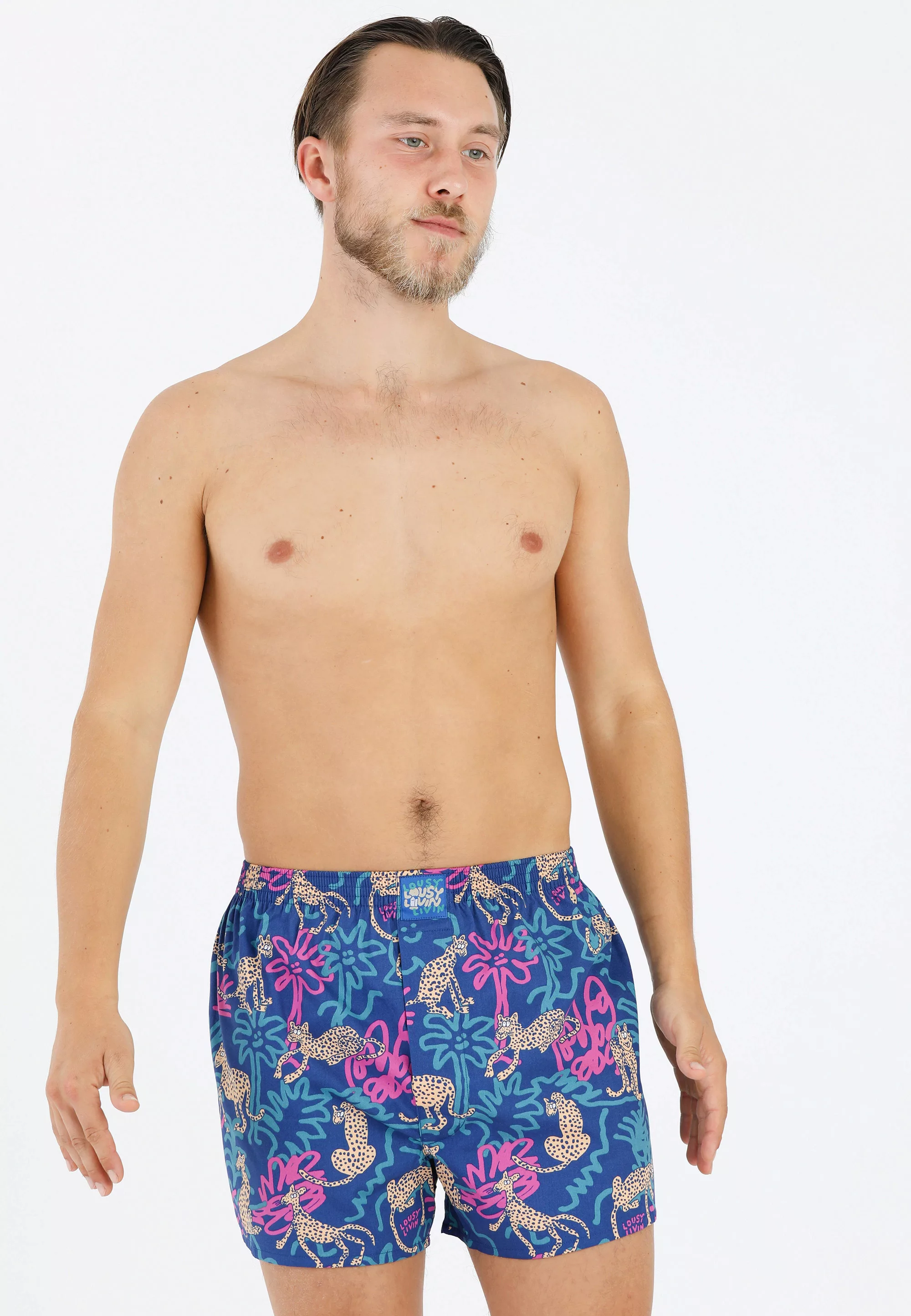 Lousy Livin 2-er Set Boxershorts Blau & Beige mit Motiv günstig online kaufen