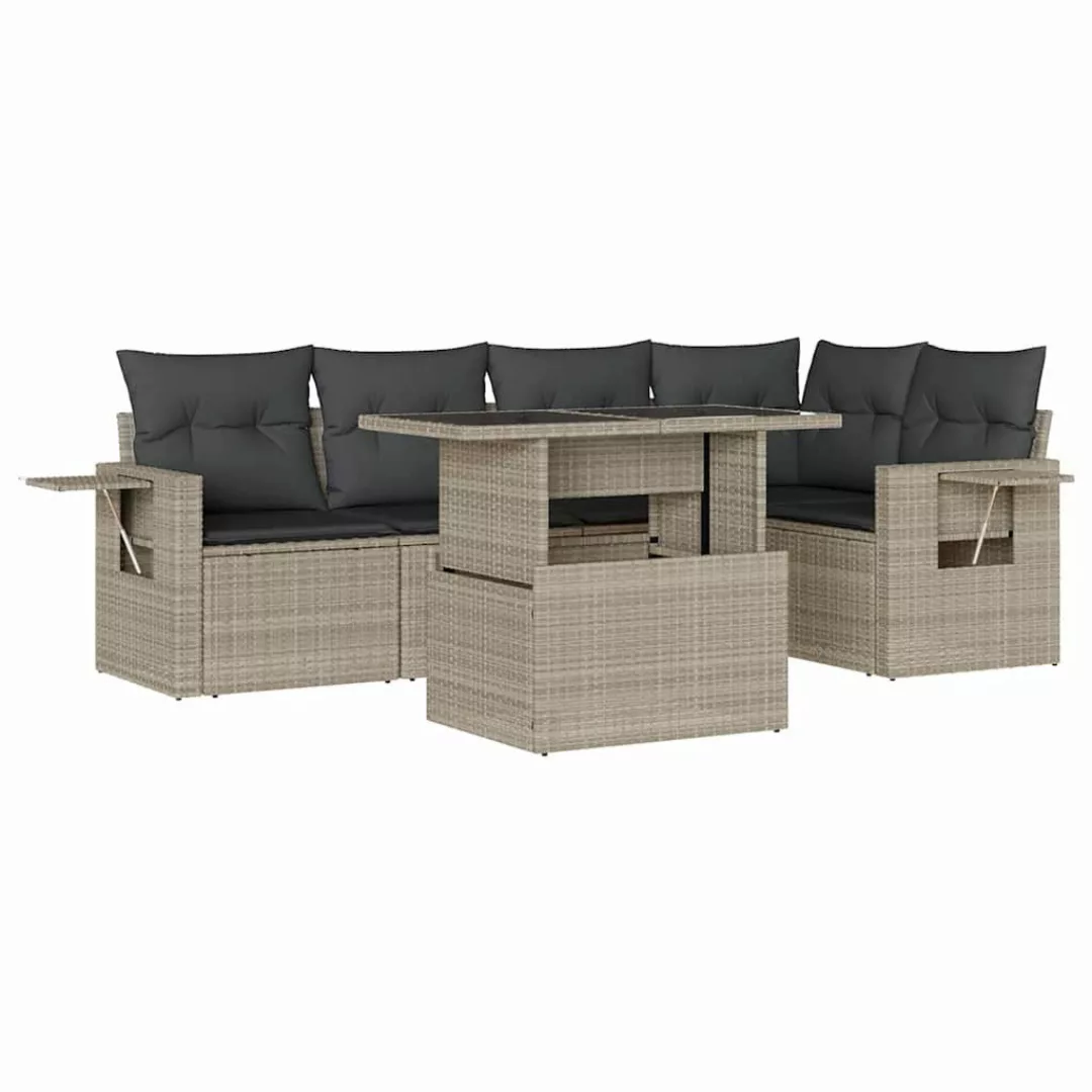 vidaXL Gartenlounge-Set 6-tlg. Garten-Sofagarnitur mit Kissen günstig online kaufen