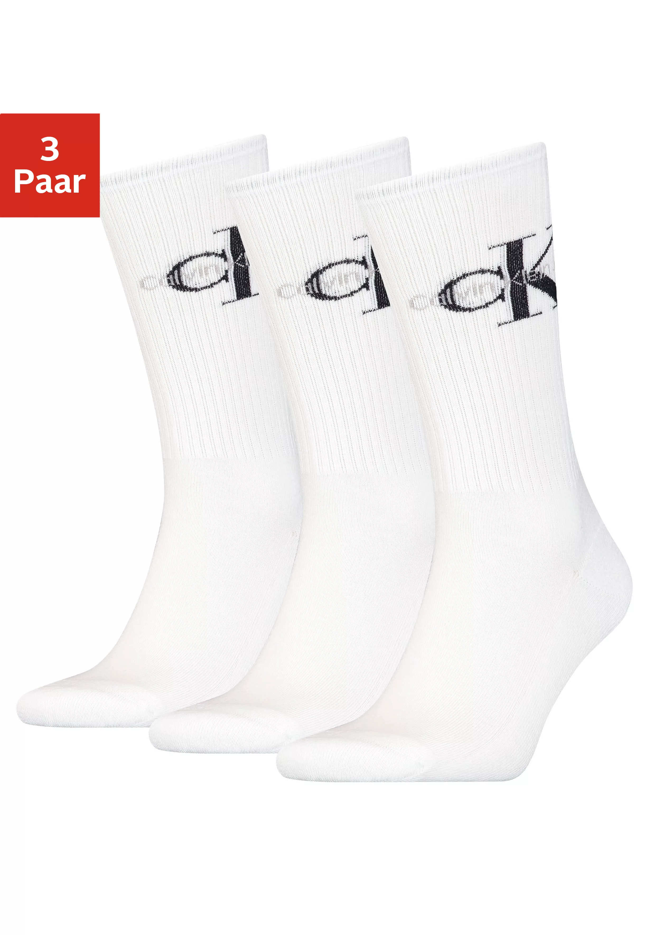 Calvin Klein Socken, (3 Paar), mit eingestricktem Logo im Bund günstig online kaufen