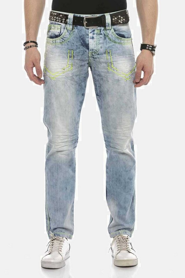 Cipo & Baxx Regular-fit-Jeans DENIM bequeme Jeans mit heller Waschung, CD59 günstig online kaufen