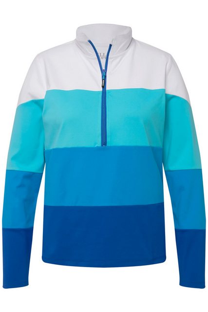 Ulla Popken Rundhalsshirt Thermoshirt Colourblocking Troyerkragen Langarm günstig online kaufen