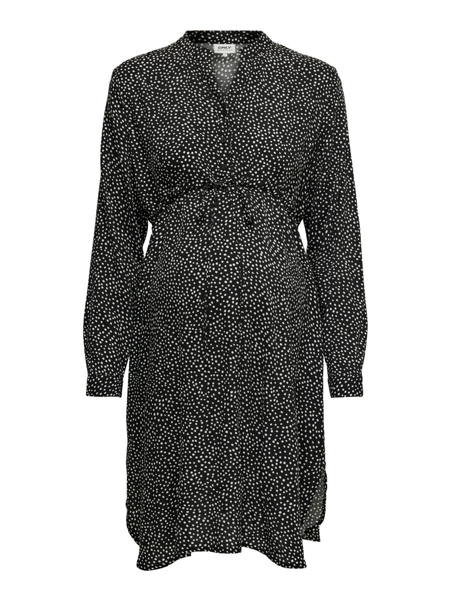 ONLY Mama Langärmeliges V-ausschnitt- Kleid Damen Schwarz günstig online kaufen