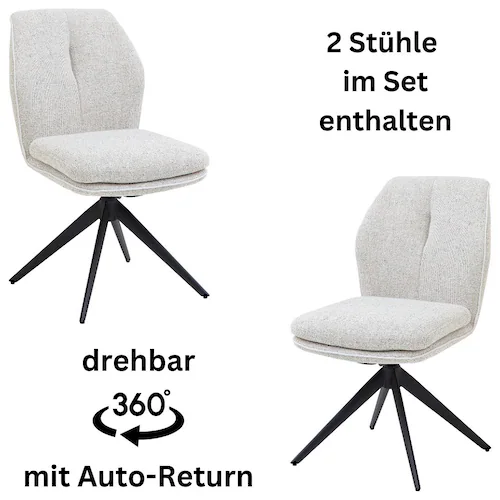 Stolkom Armlehnstuhl "Enja", (Set), 2 St., Stoffbezug, 360 grad drehbar mit günstig online kaufen