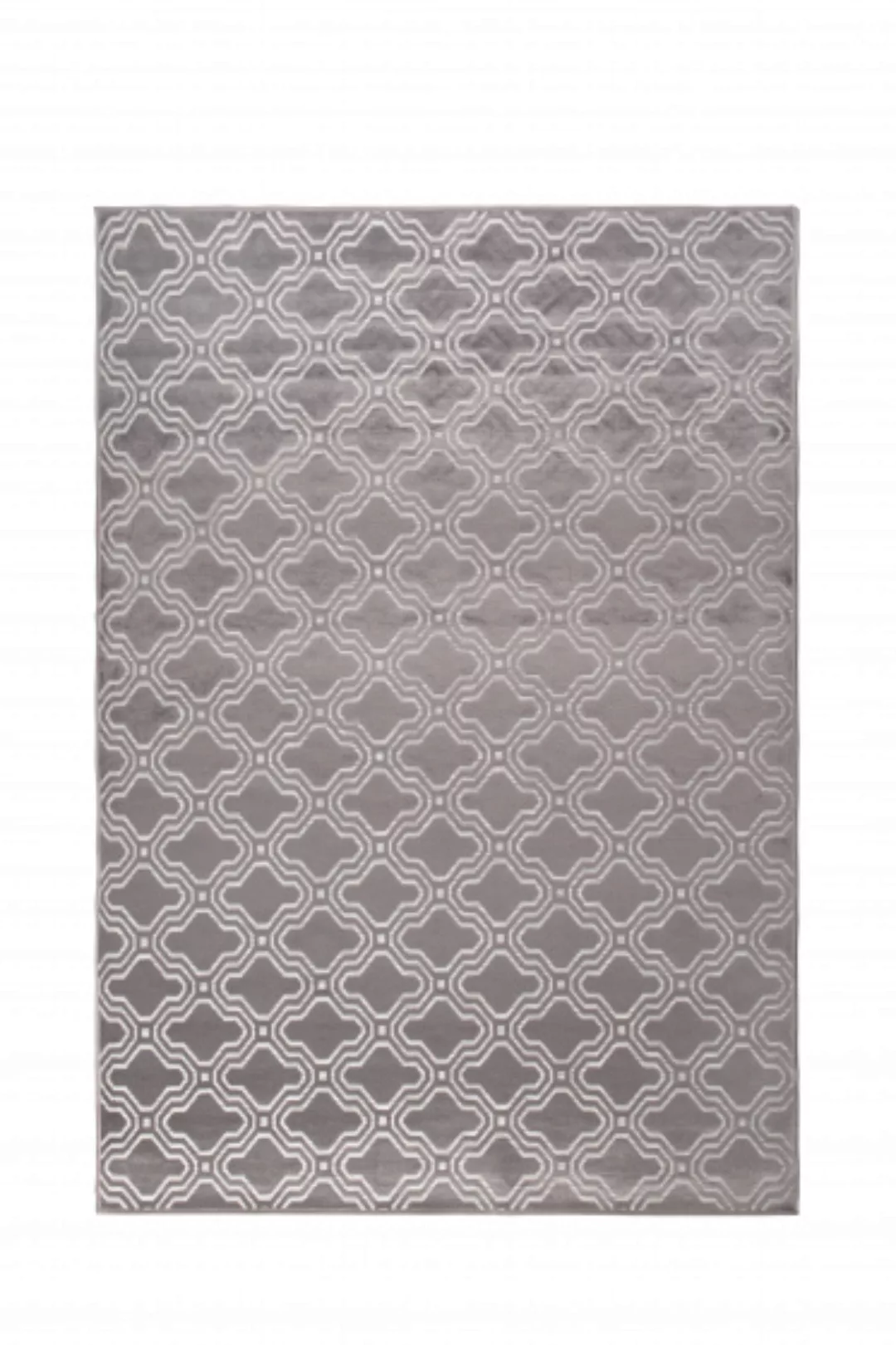 Teppich Feike 160x230 Cm Viskose/poly-baumwolle Grau/weiß günstig online kaufen