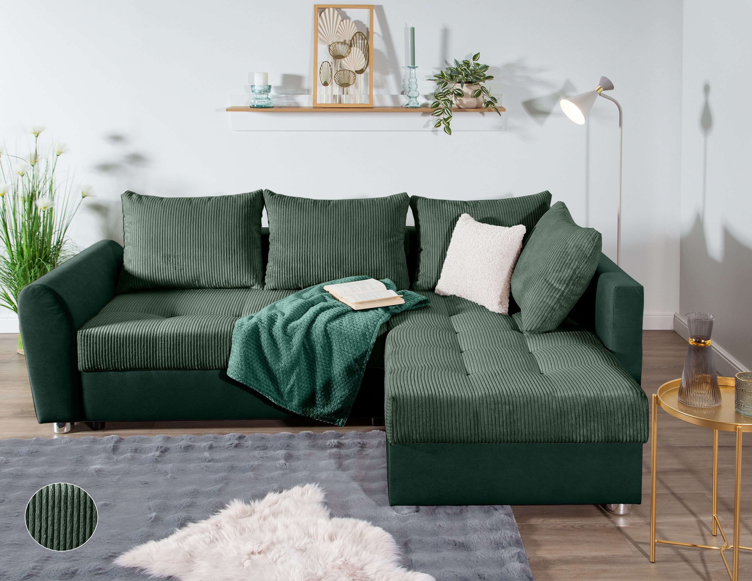 COLLECTION AB Ecksofa "Jana L-Form", inkl. Bettfunktion,Bettkasten und Bonn günstig online kaufen