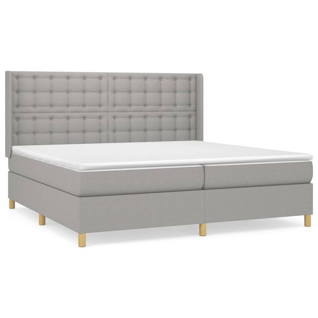 vidaXL Boxspringbett Boxspringbett mit Matratze Hellgrau 200x200 cm Stoff B günstig online kaufen