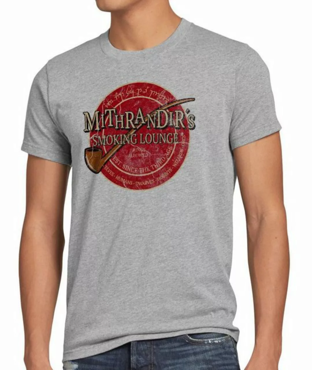 Print-Shirt Herren T-Shirt Mithrandir Smoking Herr Auenland der mordor Ring günstig online kaufen