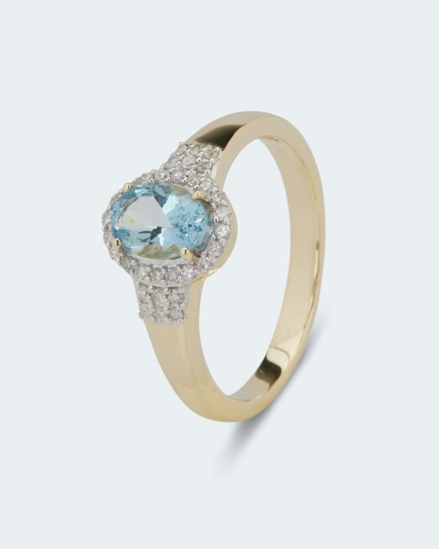 Harry Ivens Ring mit Aquamarin & Diamanten günstig online kaufen