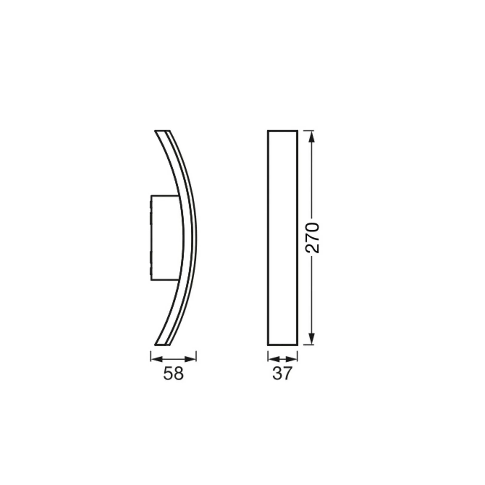 OSRAM LED-Außenwandlampe ENDURA STYLE BOW, dunkelgrau, 27 cm günstig online kaufen