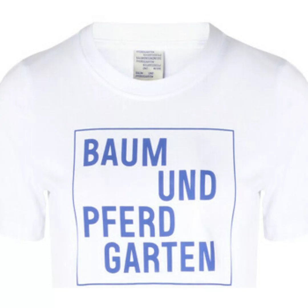 Baum Und Pferdgarten  T-Shirts & Poloshirts T-Shirt  weiß mit blauem Aufdru günstig online kaufen