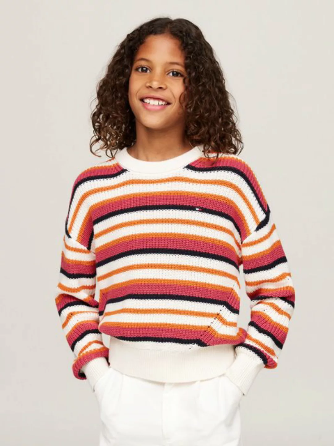 Tommy Hilfiger Strickpullover ESSENTIAL STRIPE SWEATER mit bunten Streifen günstig online kaufen