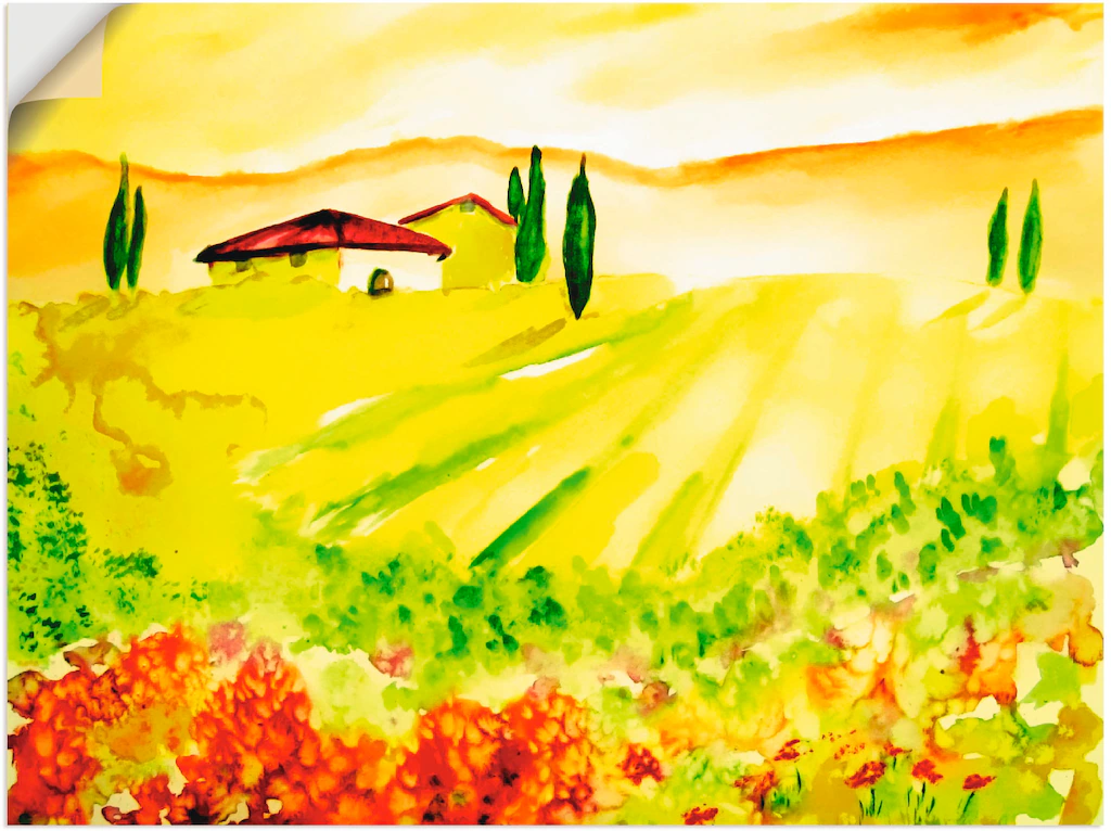 Artland Wandbild "Licht der Toskana", Felder, (1 St.), als Leinwandbild, Po günstig online kaufen