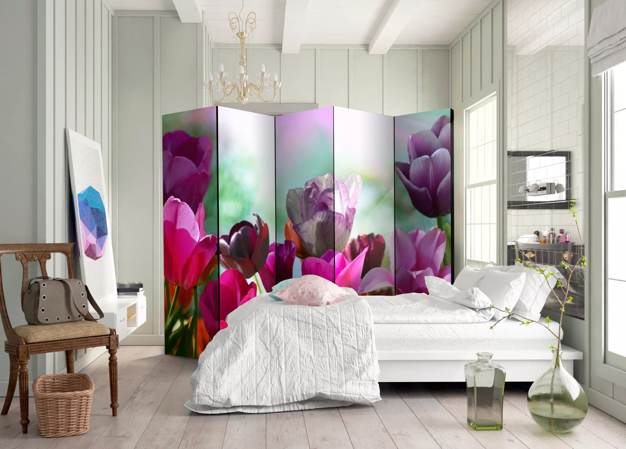 5-teiliges Paravent - Beautiful Tulips Ii [room Dividers] günstig online kaufen