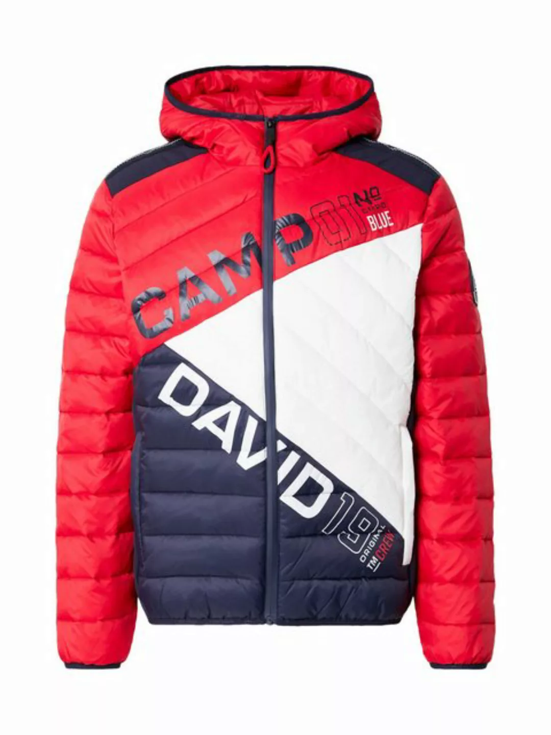 CAMP DAVID Steppjacke, mit Kapuze, mit Colour-Blocking und Rücken-Print günstig online kaufen