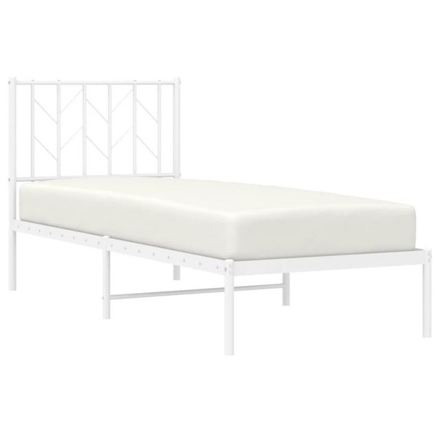 vidaXL Bett Metallbett ohne Matratze mit Kopfteil Weiß 75x190 cm günstig online kaufen