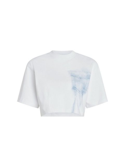 Esprit T-Shirt Denim Not Denim Cropped-T-Shirt mit Indigo-Print (1-tlg) günstig online kaufen