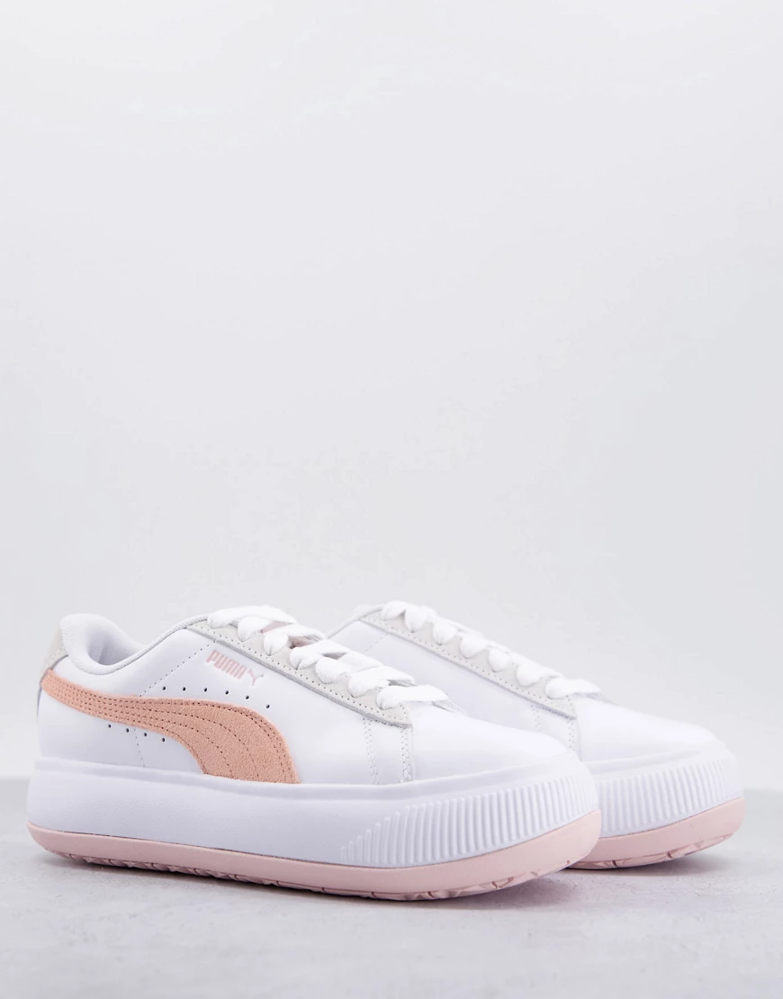 PUMA – Mayu – Sneaker aus Wildleder in Weiß und Hellbraun günstig online kaufen