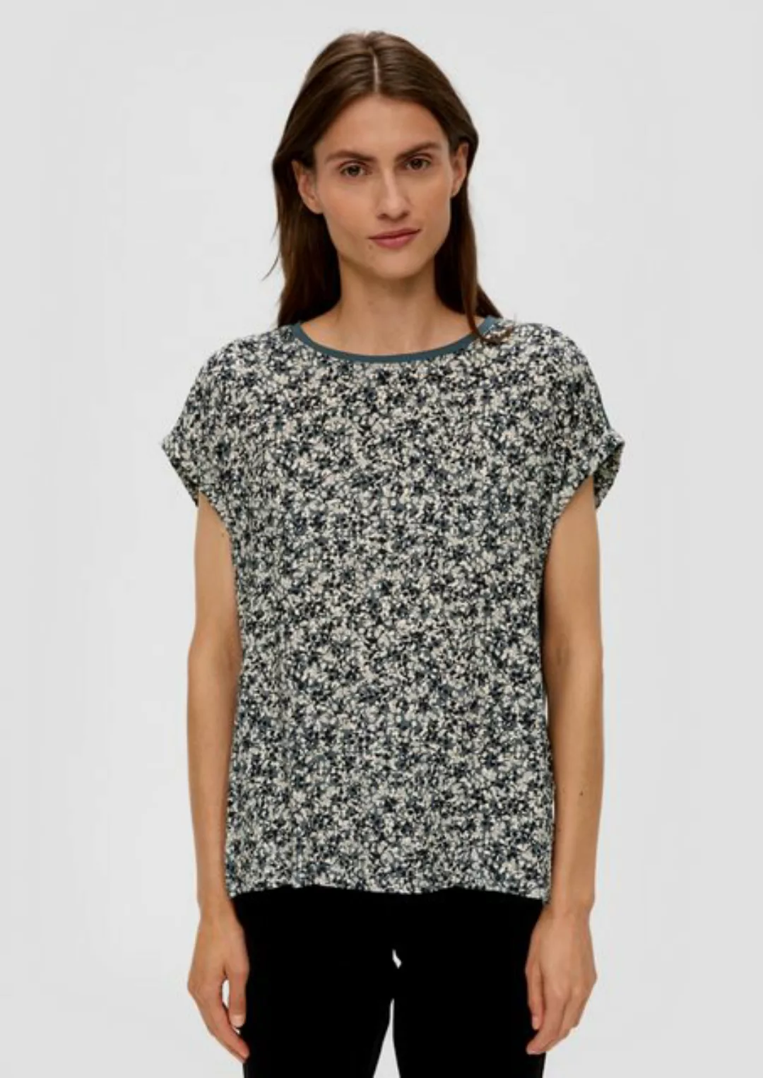 s.Oliver Kurzarmshirt Streifenshirt aus Materialmix günstig online kaufen